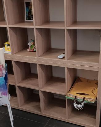 Parete attrezzata per uso ufficio o libreria. 