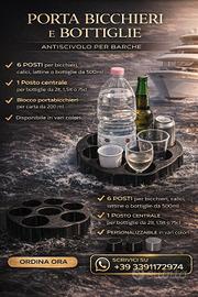 Porta bottiglie, bicchieri antiscivolo per barche