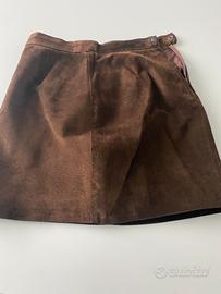 Gonna in pelle camoscio