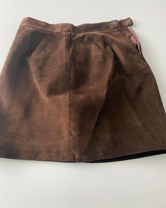 Gonna in pelle camoscio