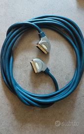 Cavo scart schermato dorato 5 metri Click Tronic