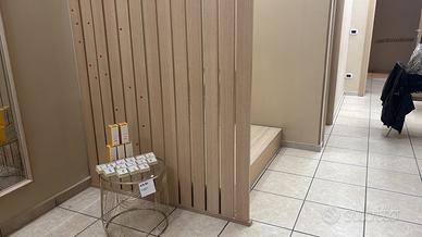 Postazione pedicure pedana piu doghe di legno