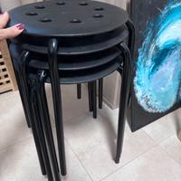 Nr. 4 SGABELLI IKEA NERO IN PLASTICA IMPILABILI