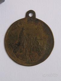 Caravaggio Madonna e Crocefisso medaglia fine 800