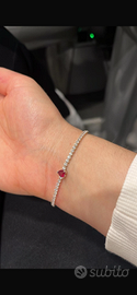 Bracciale Tennis con Cuore Rosso. Pandora