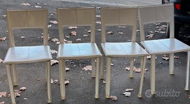 Set 4 Sedie Tomasucci pelle bianca stampa cocco