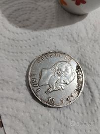 moneta in argento 5 lire 1871