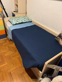 Letto singolo con doppio materasso estraibile