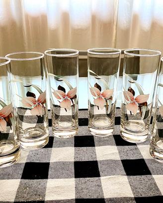 6 bicchieri alti stile retrò