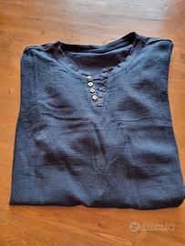 Polo uomo blu con bottoni