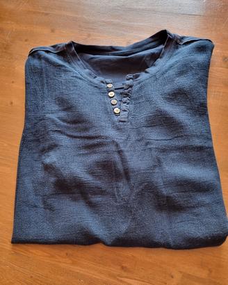 Polo uomo blu con bottoni