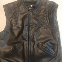 gilet in pelle nera Dainese 