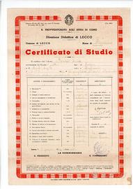 CERTIFICATI SCOLASTICI VARIE EPOCHE