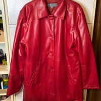 Giacca Trench Rosso Anni '90 Ecopelle