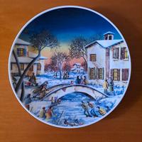 Richard Ginori piatto naif per Bper Nevicata 2000