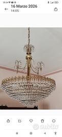 LAMPADARIO IN CRISTALLO + DUE ABAT JOUR