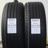 2 PNEUMATICI USATI 195 55 R16 87H CONTINENTAL