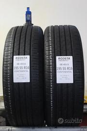 2 PNEUMATICI USATI 195 55 R16 87H CONTINENTAL