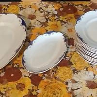 Set Galvani ceramiche decorazione blu lamina d'oro