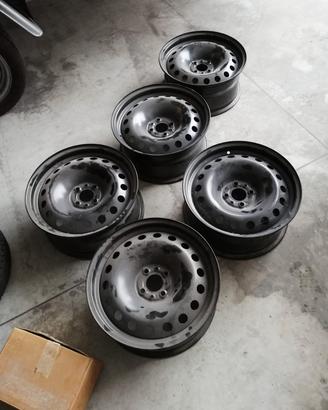 5 cerchi in ferro acciaio NUOVI 16" 7Jx16 