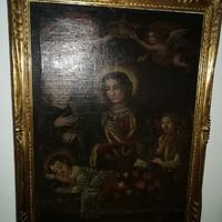 Dipinto antico olio su tela del '700