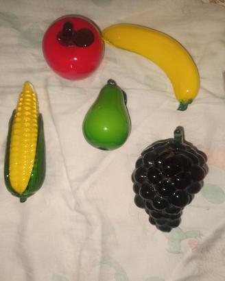 Lotto Frutta e Verdura in Vetro Soffiato 