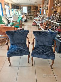 Vintage coppia di poltrone blu