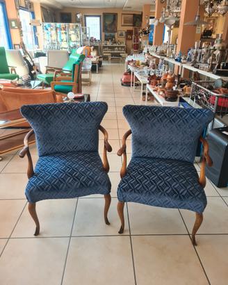 Vintage coppia di poltrone blu
