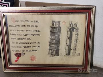 quadretto torre Pisa in Latino 