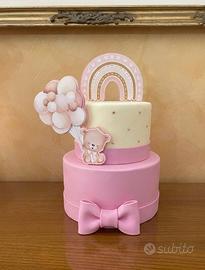 Torta Scenografica Rosa Orsetto con Palloncini