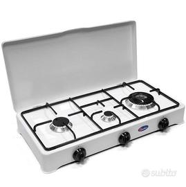 Fornello 3 fuochi per campeggio.