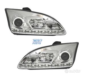 FARI FORD FOCUS 04-08 LUCE DIURNA REALE FONDO CROM