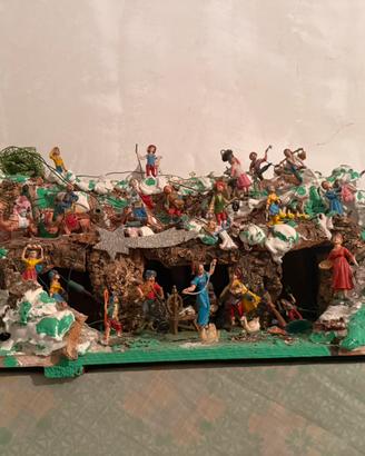 Presepe natalizio vintage  completo di personaggi