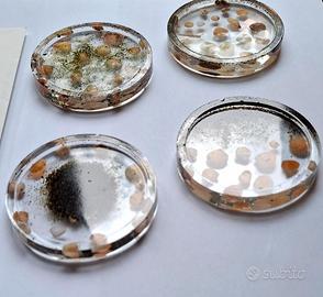 Set 4 sottobicchieri artistici, pezzi unici