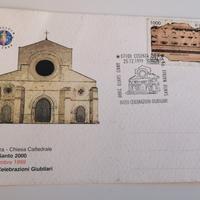 Cartolina con annullo francobollo Giubileo 2000