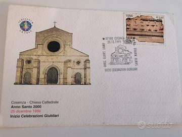 Cartolina con annullo francobollo Giubileo 2000