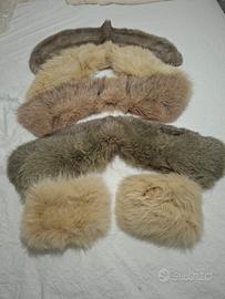 Lotto Colli in Vera Pelliccia Vintage + Polsini 