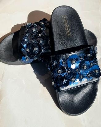 Nuove ciabatte Lorenzo,blu marino ,tg40