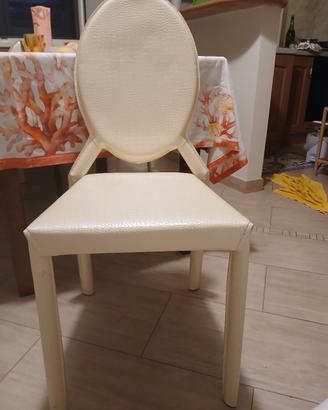 sedie simil pelle color panna