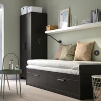 Letto divano con 2 cassetti, nero, 80x200