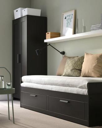 Letto divano con 2 cassetti, nero, 80x200