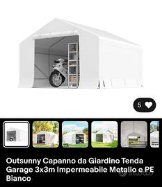 Tenda garage con struttura metallo 3x3 m