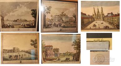 Litografie stampe vecchia Milano acquaforte