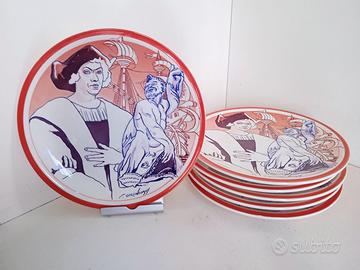 Lotto 6 piatti decorativi C.Colombo 1992 firmati