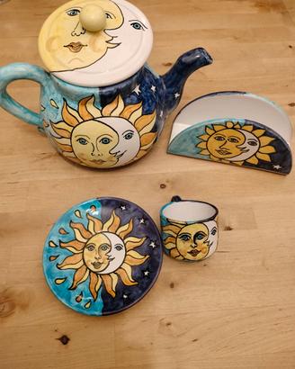 Set teiera, porta tovaglioli e tazzina