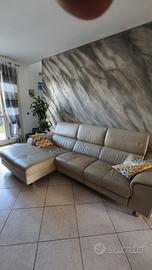 Divano 265 cm in vera  pelle  