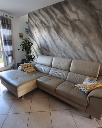 Divano 265 cm in vera  pelle  