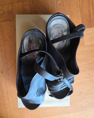 Scarpe A.S.98 in pelle nero/inox