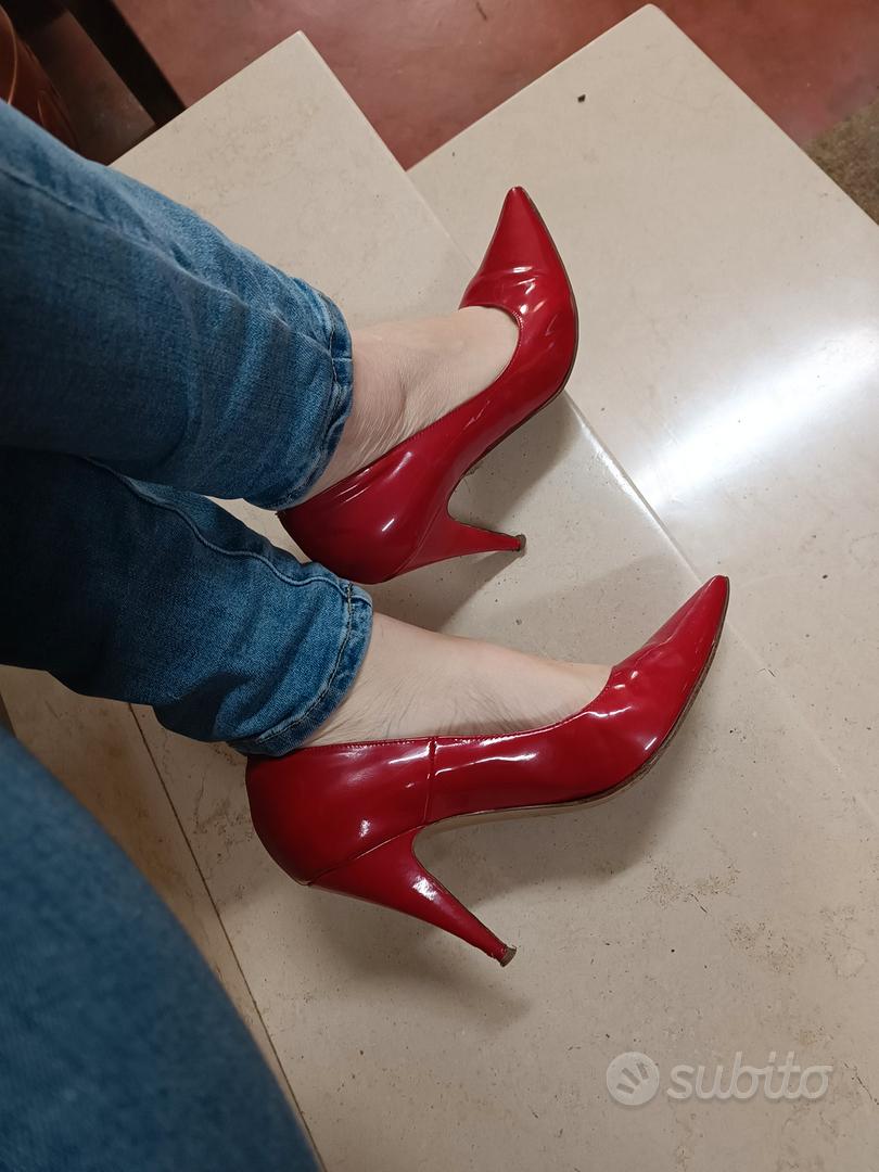 scarpe con tacco rosse lucide Abbigliamento e Accessori In