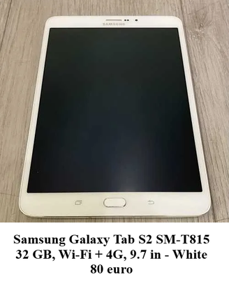Samsung Galaxy Tab s S2 9.7 Bianco 32GB 4g sim Tab
